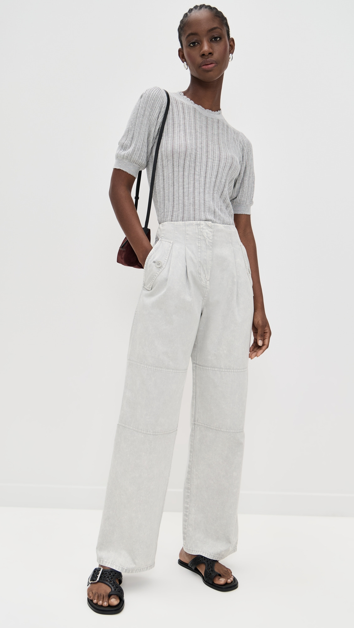 Casey High Waisted Tied Ankle Pants - 4