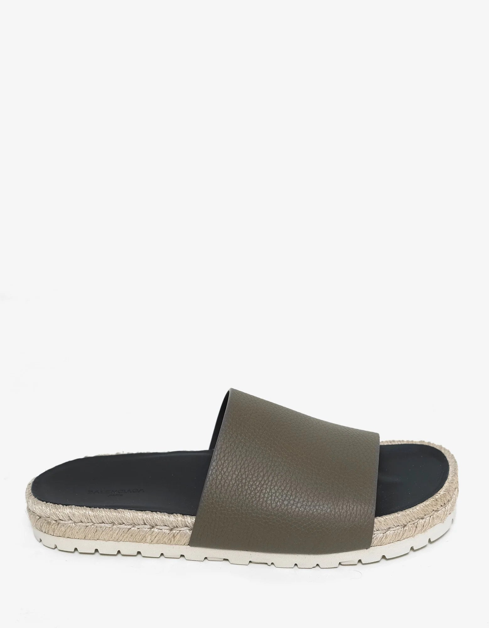 Balenciaga Khaki Leather Espadrille Sandals - 2