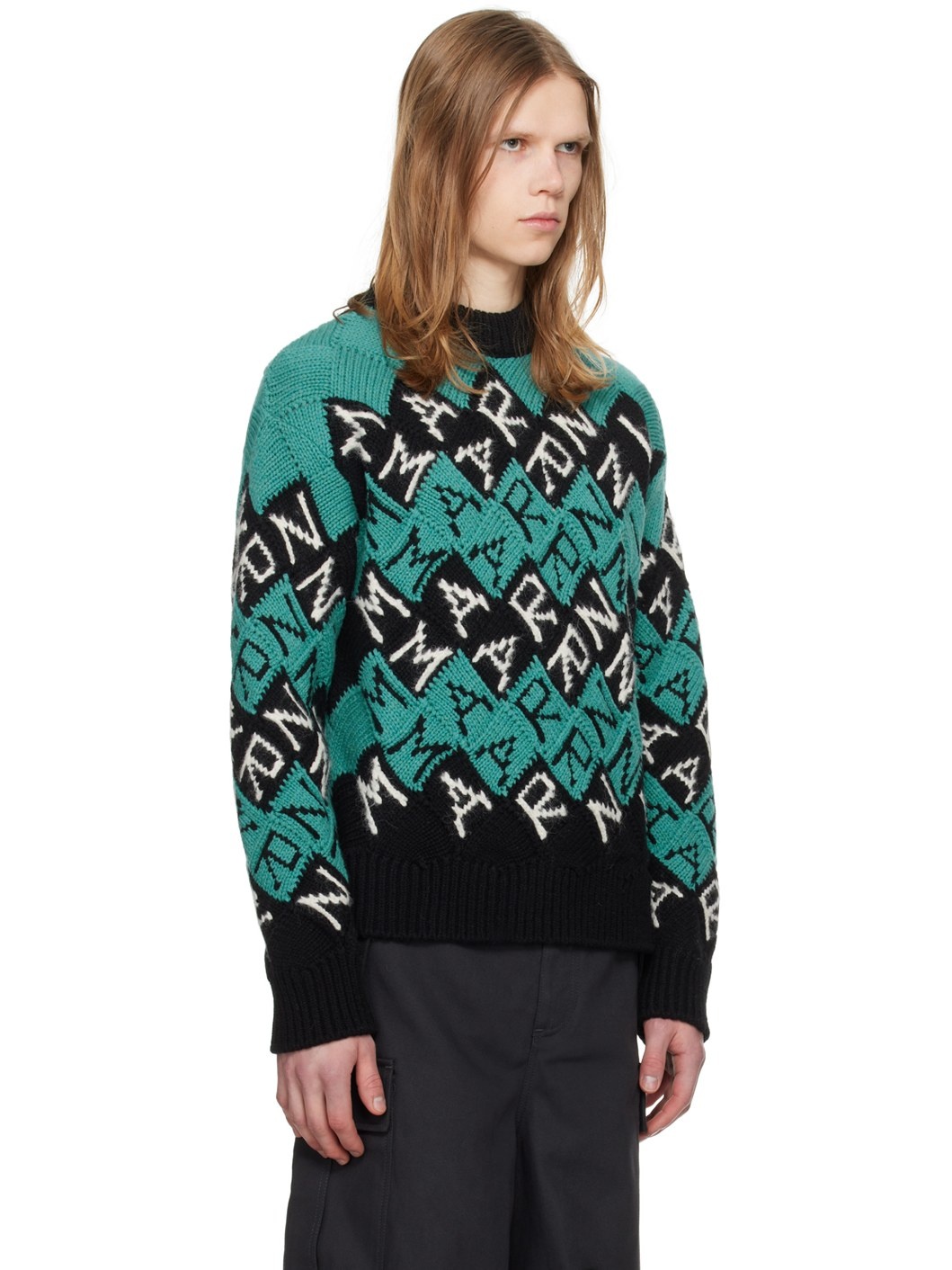 Blue & Black Jacquard Sweater - 2