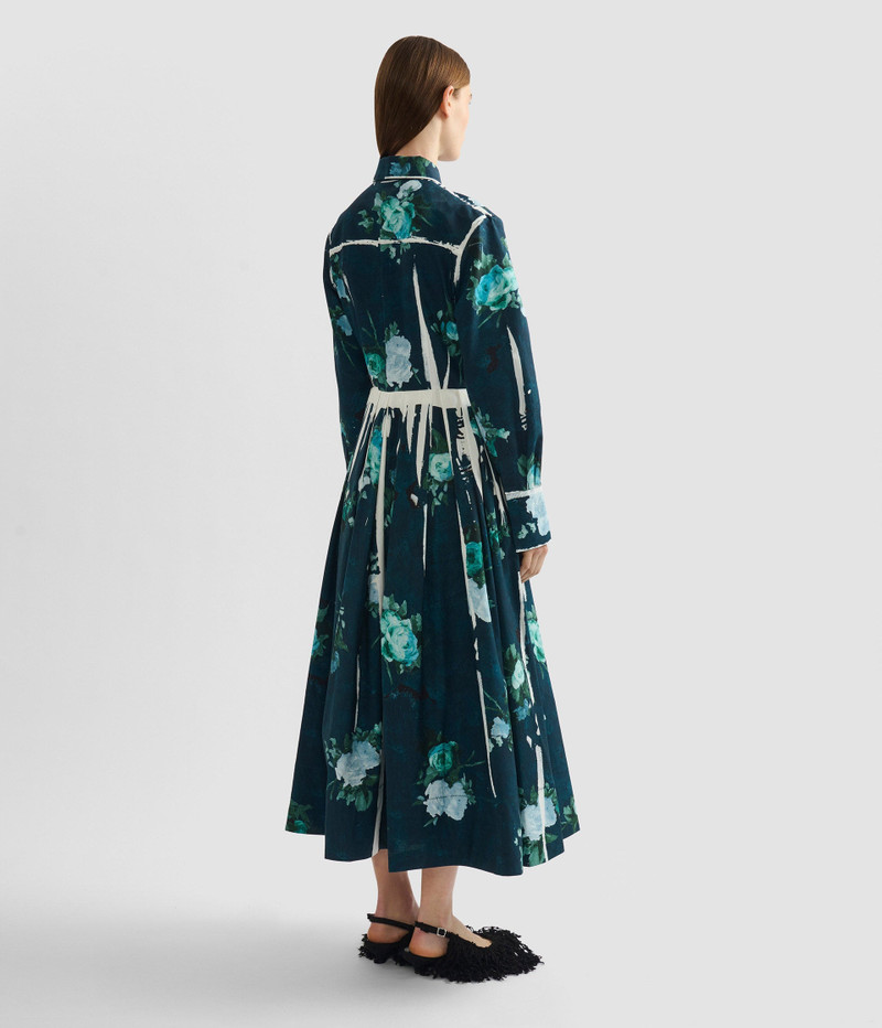 FLORAL PRINT COTTON FAILLE SHIRT DRESS 3
