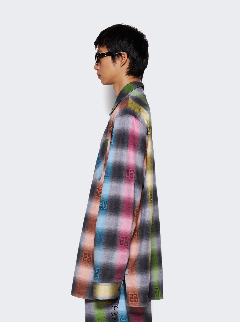 Oversized Shirt With Chest Pockets Multicolored - 4