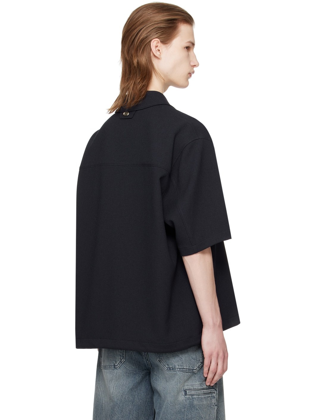 Navy Drawstring Shirt - 3