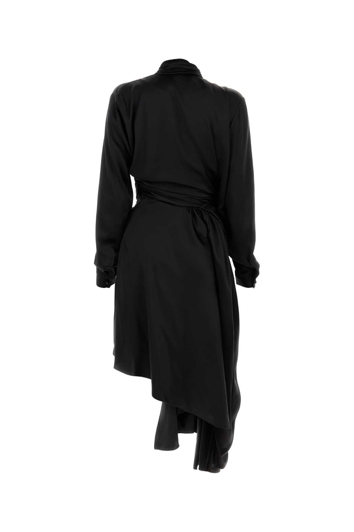 Balenciaga Women Black Satin Dress - 2