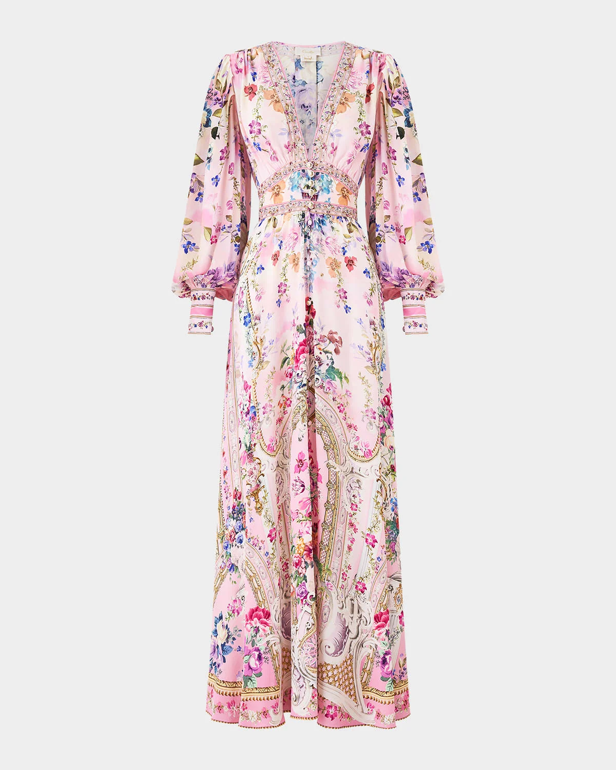 Palatial Pastels Shaped Waistband Maxi Dress - 1