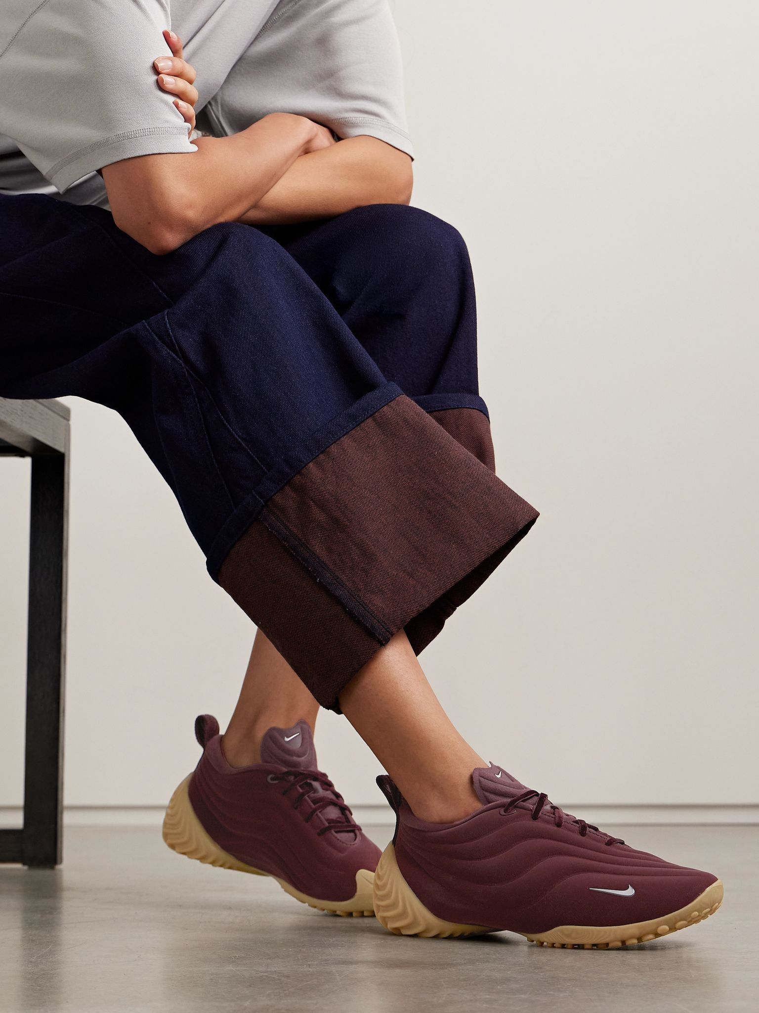 Astra Ultra quilted brushed-shell sneakers Burgundy - 2