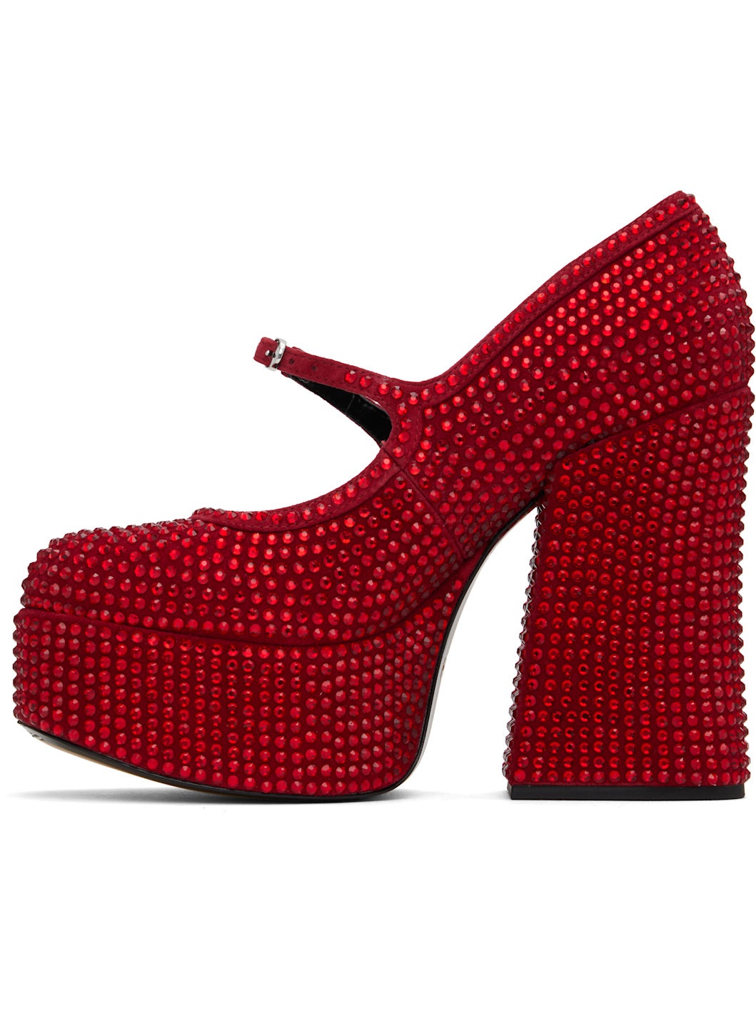 Red 'The Kiki Platform Mary Jane' Heels - 3