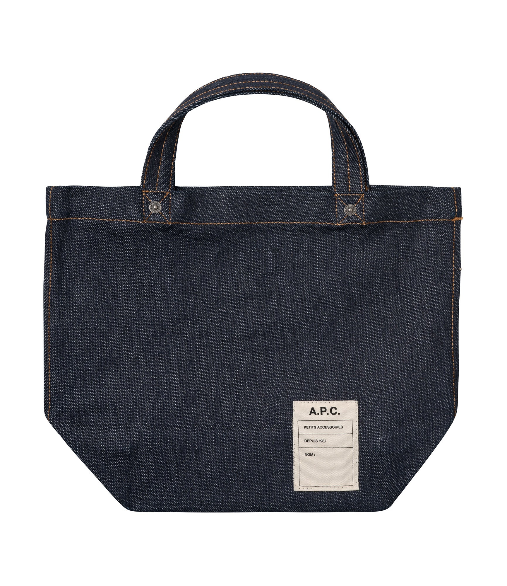 A.P.C. (正規品/送料関税込み) THAIS TOTE BAG Thais tote bag | Horizontal tote bag in indigo denim