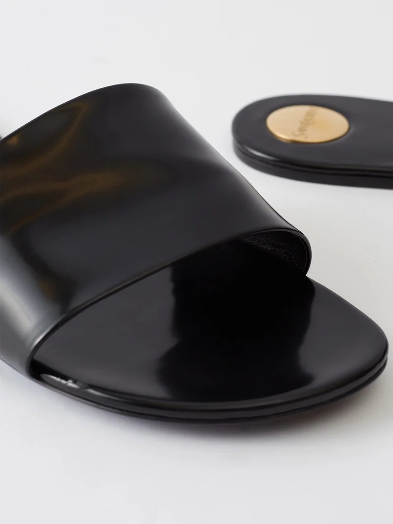 SAINT LAURENT Carlyle leather slip-on sandals