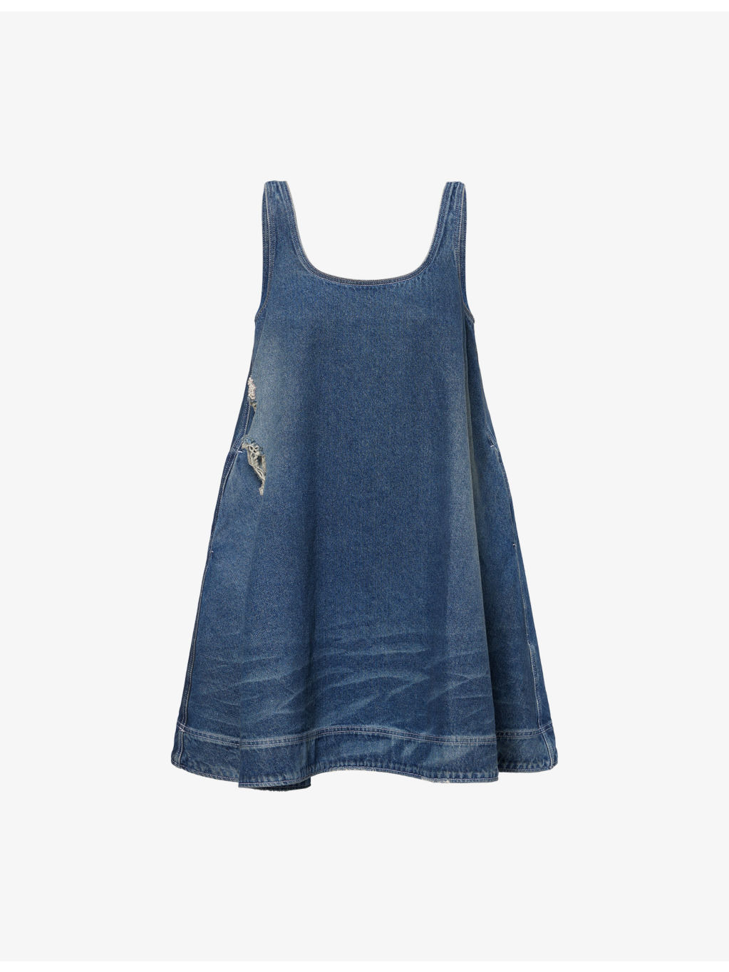 Aline Distressed Denim Mini Dress - 1