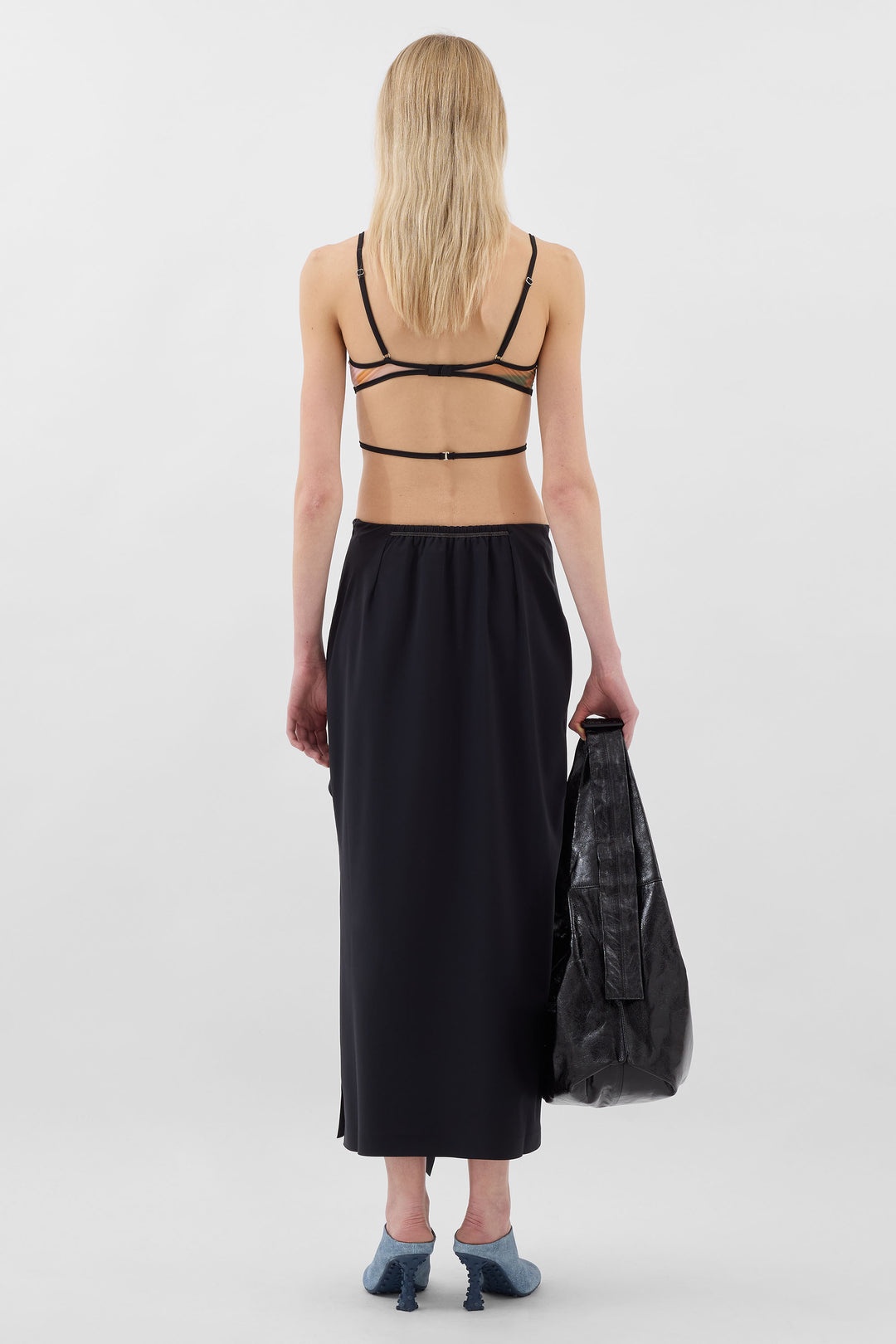 DRAPED TECH SKIRT / black - 4