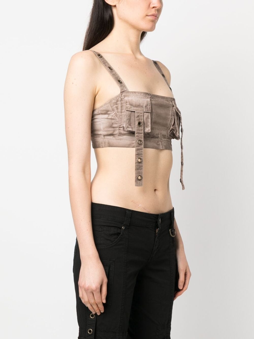 eyelet-detail bandeau top - 3