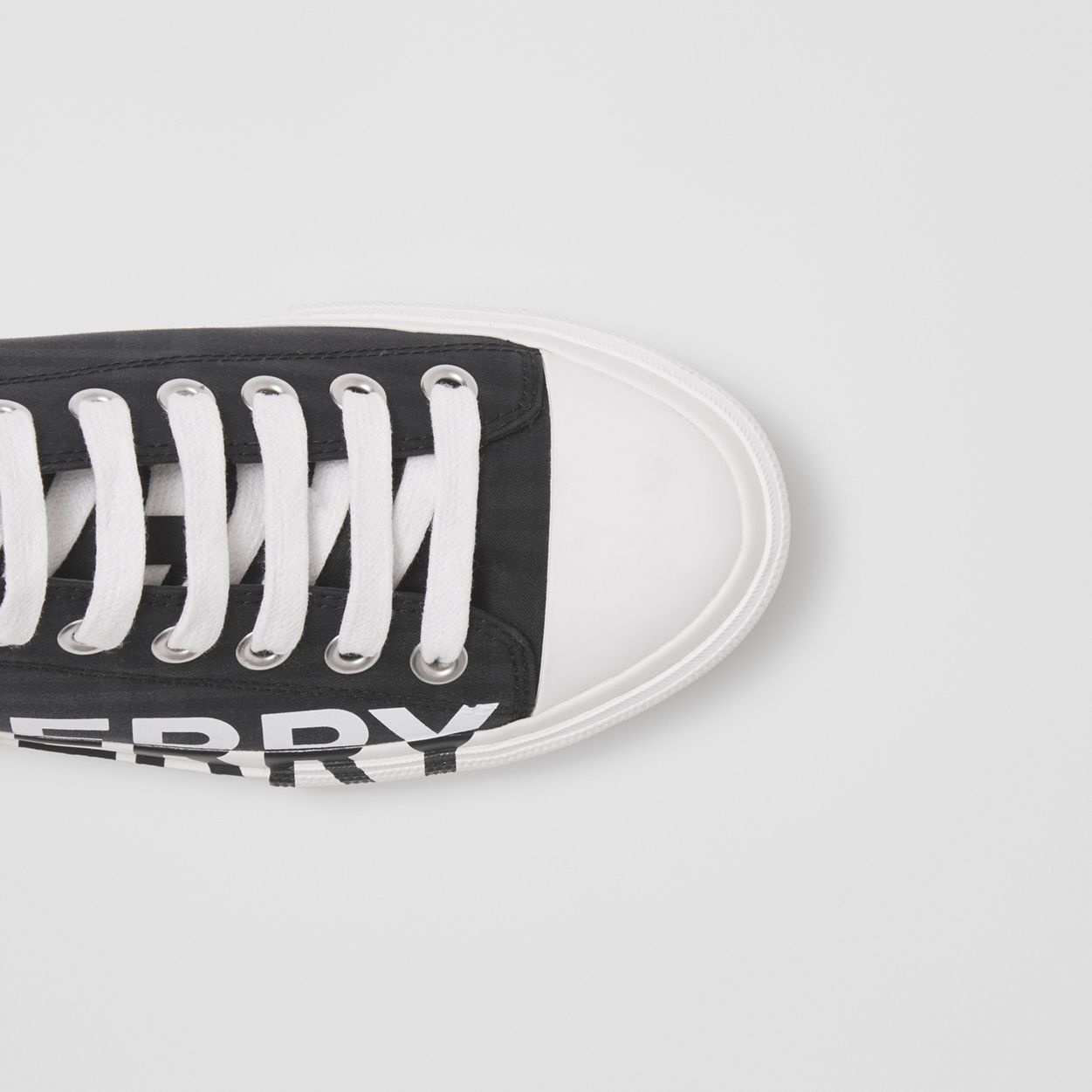 Logo Print Check Cotton Sneakers - 3