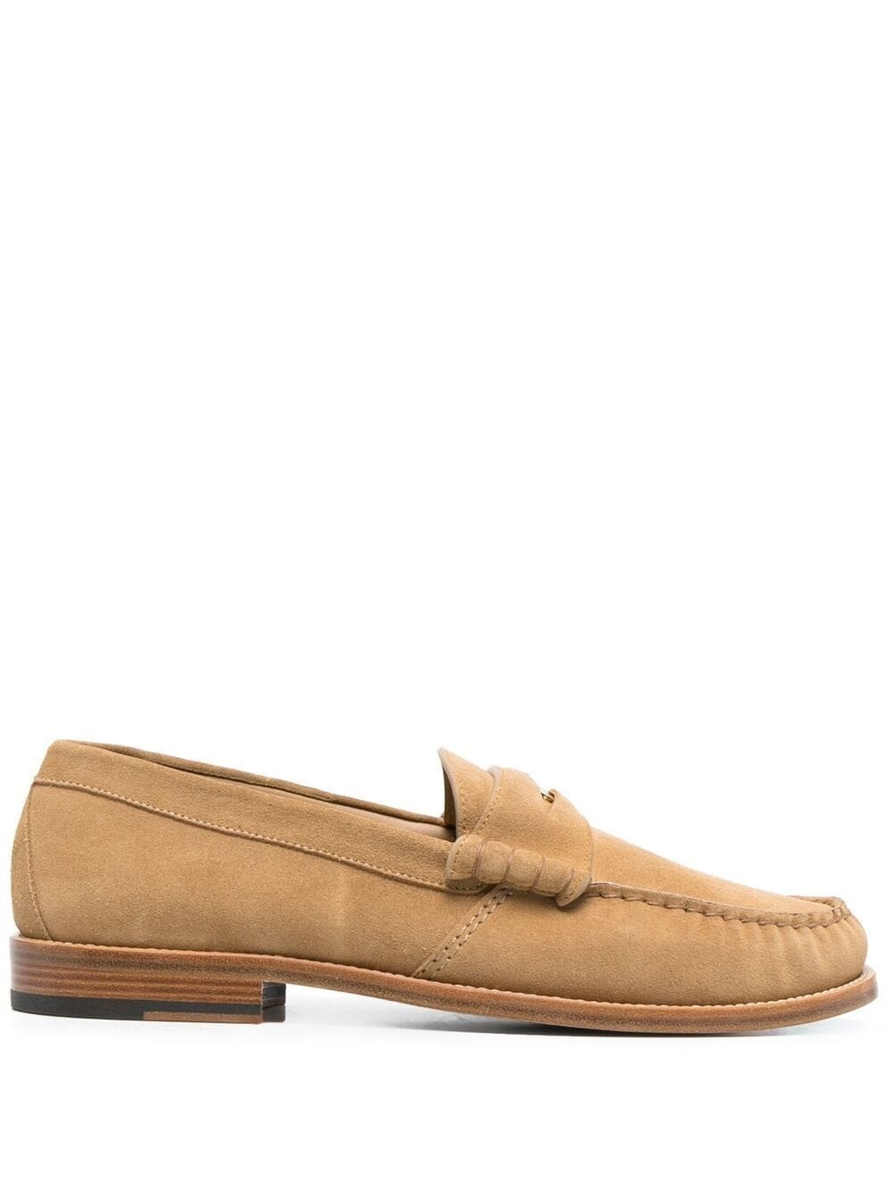 strap-detail suede loafers - 1