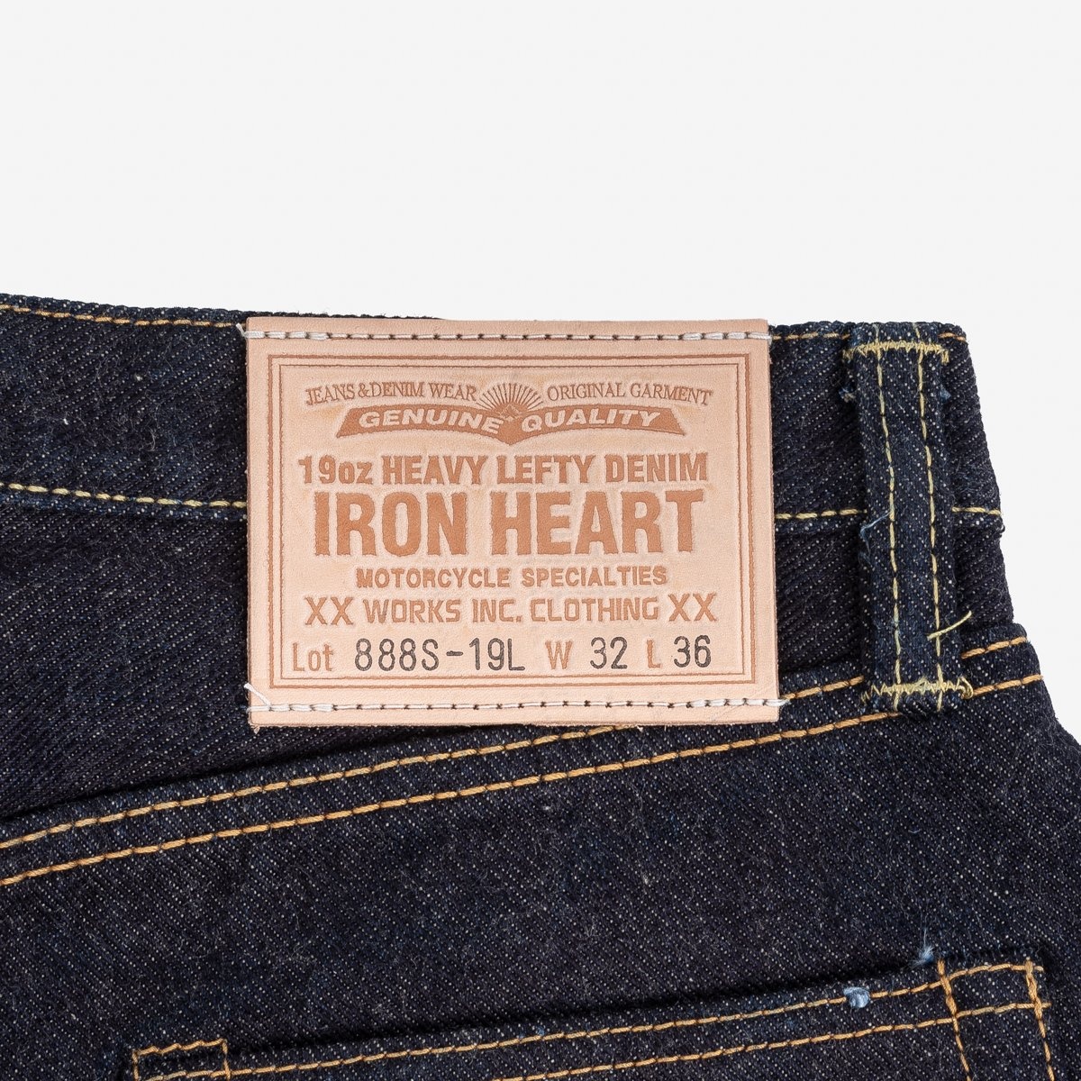IH-888S-19L 19oz Left Hand Twill Selvedge Denim Medium/High Rise Tapered Cut Jeans - Indigo - 8