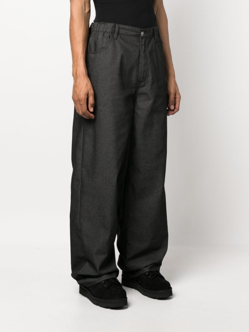 wide-leg cotton-blend trousers - 2