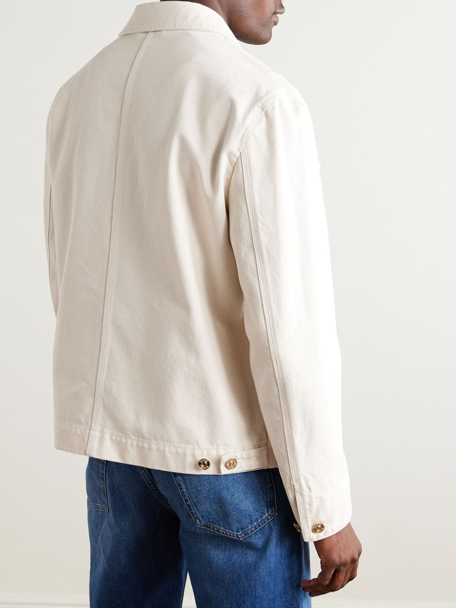 Embellished Denim Jacket Ecru - 3