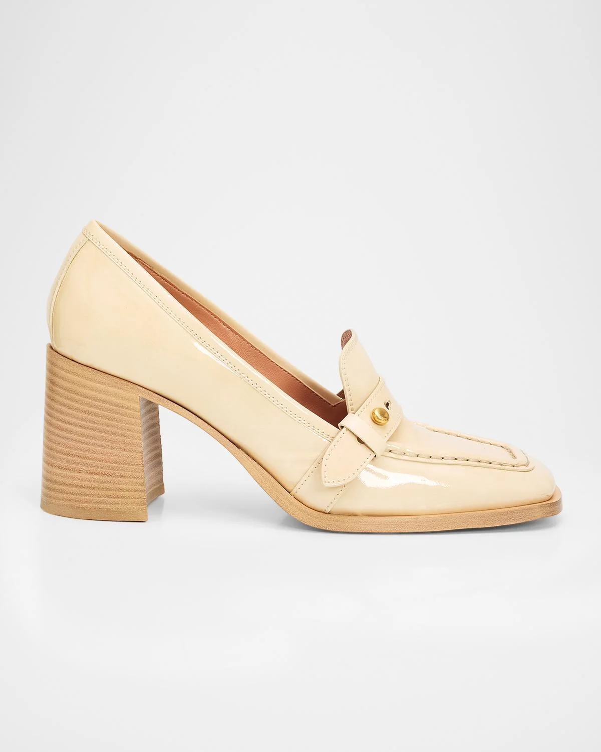 75mm Astor Patent Leather Loafer Pumps - 1