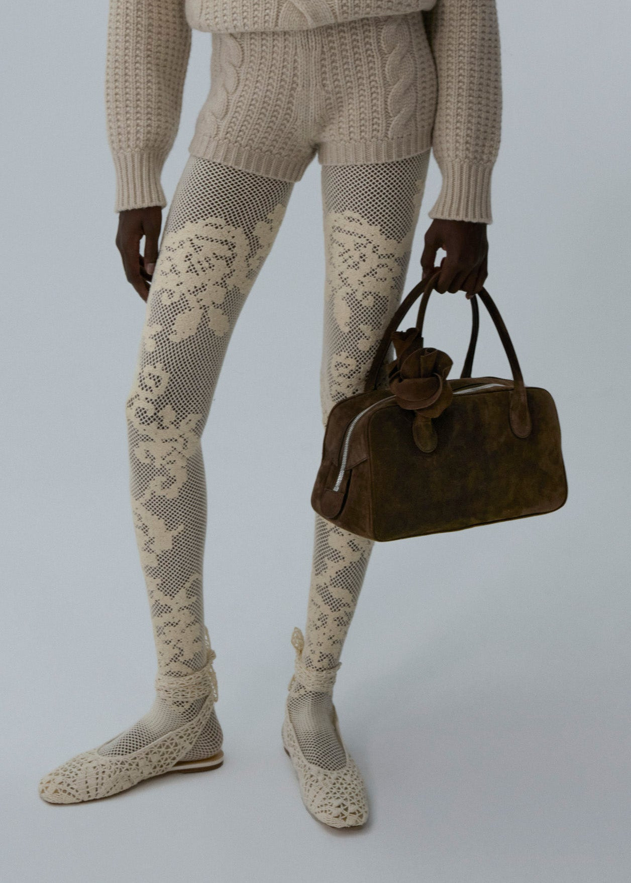 Brigitte bag in brown suede and silver - 4