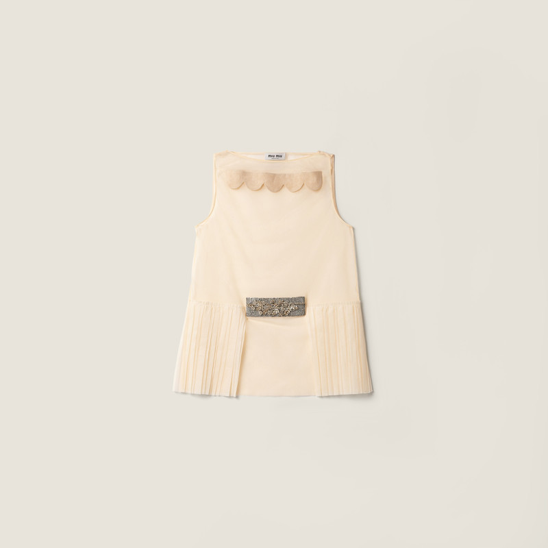 Embellished tulle top 1