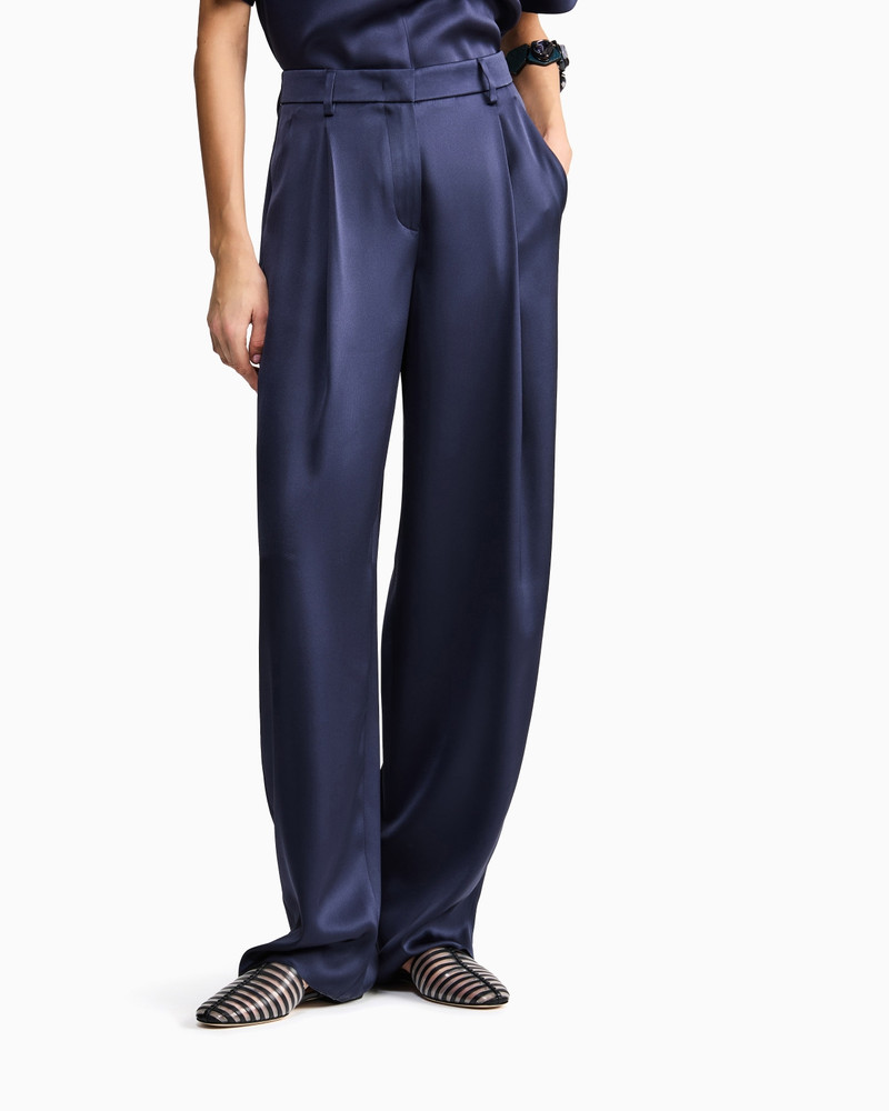 GIORGIO ARMANI SILK DOUBLE SATIN SINGLE-PLEAT TROUSERS outlook