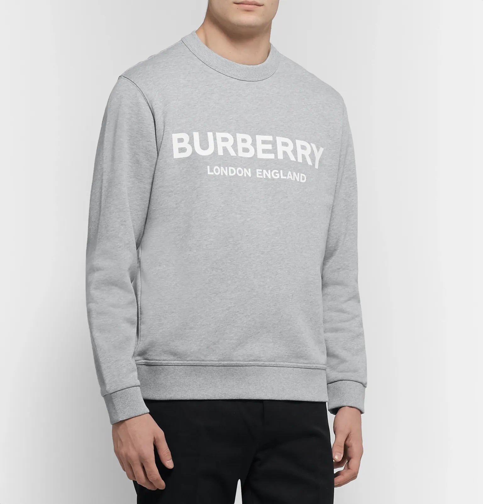 Logo-Print Mélange Loopback Cotton-Jersey Sweatshirt - 4