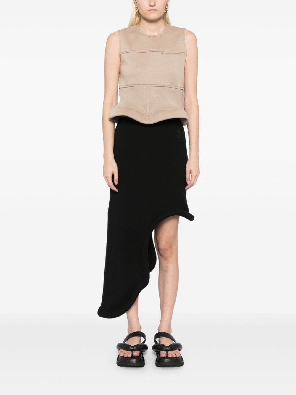 peplum hem sleeveless top - 2