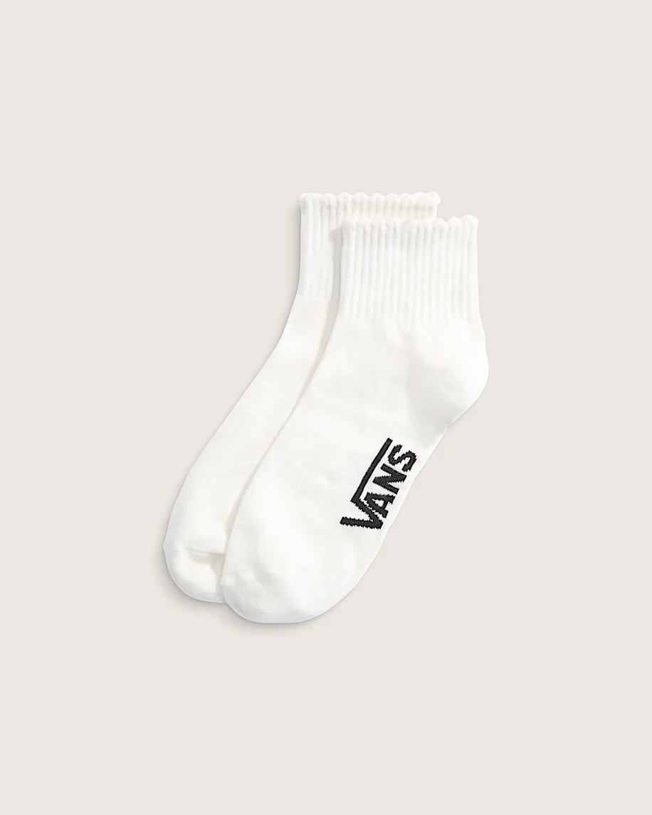 Scallop Quarter Crew Socks - 1