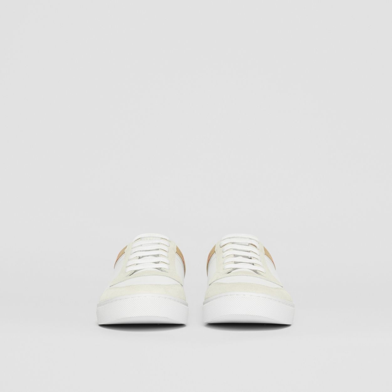 Leather, Suede and House Check Cotton Sneakers - 5