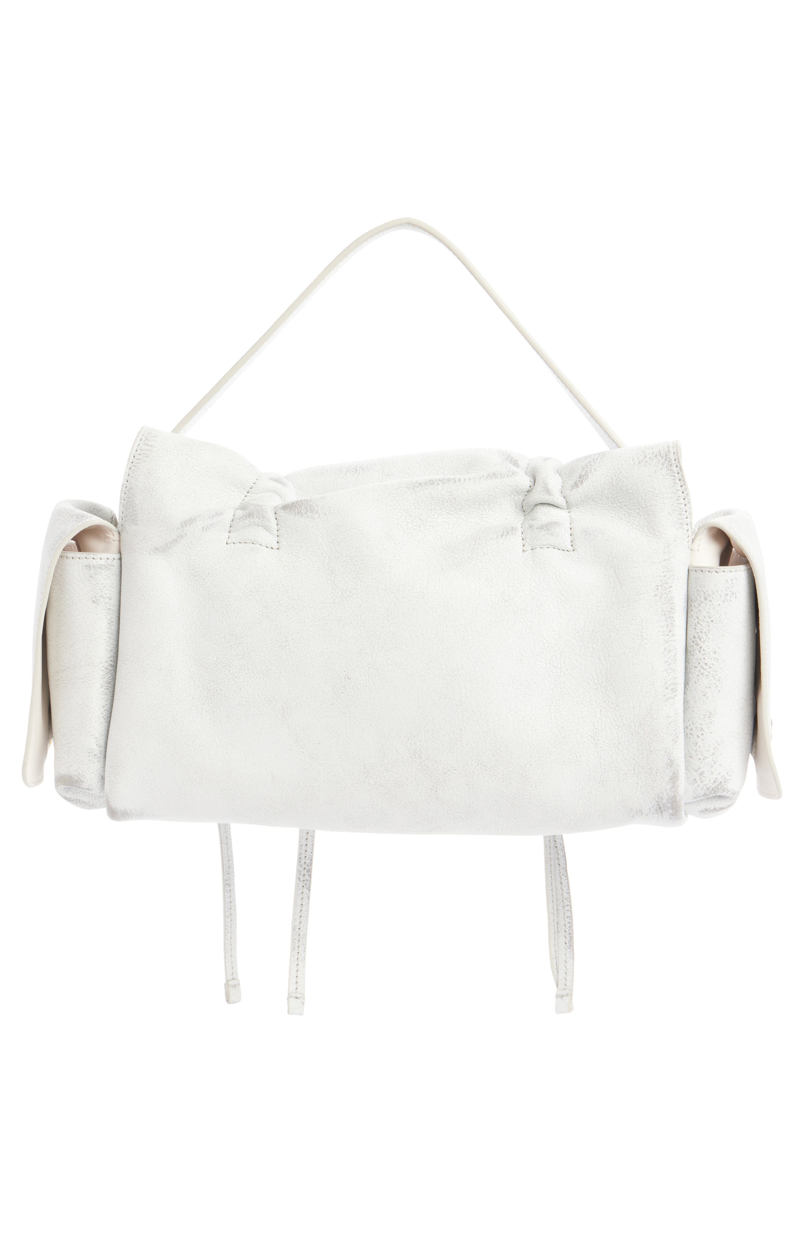 Acne Studios Multipocket Washed Leather Bag in White/Grey at Nordstrom - 3