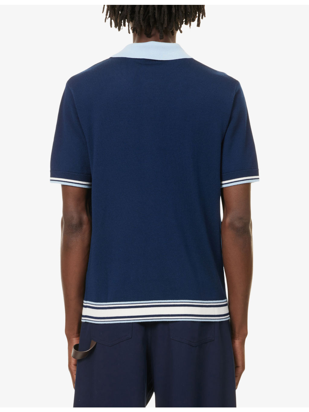 Embroidered-Logo Tennis Wool-Knit Polo Shirt - 4