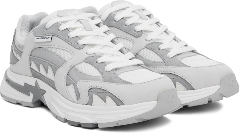 White & Gray Sports Runner M2 Sneakers - 4