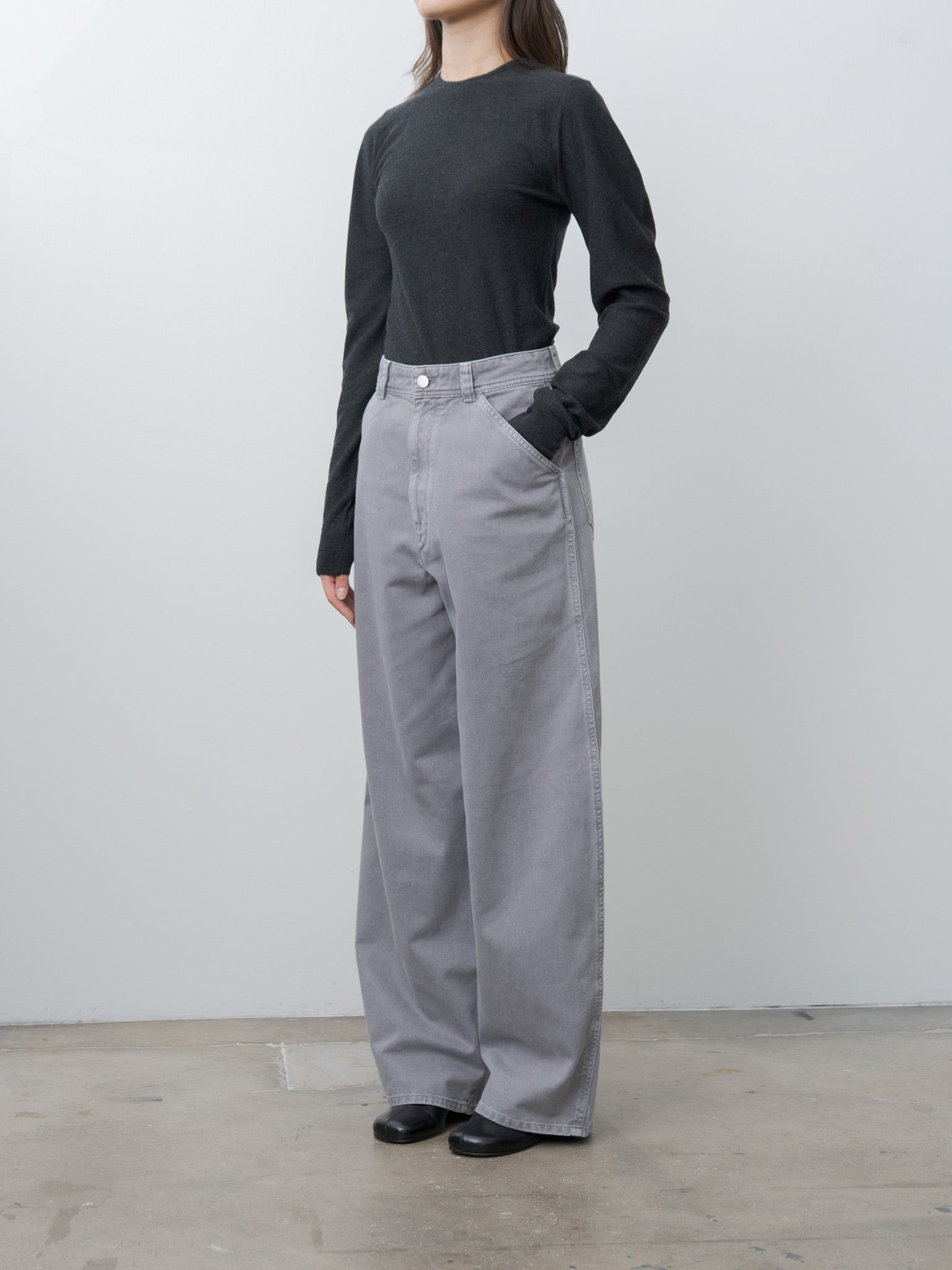 Crew Neck Sweater - Anthracite Melange - 3
