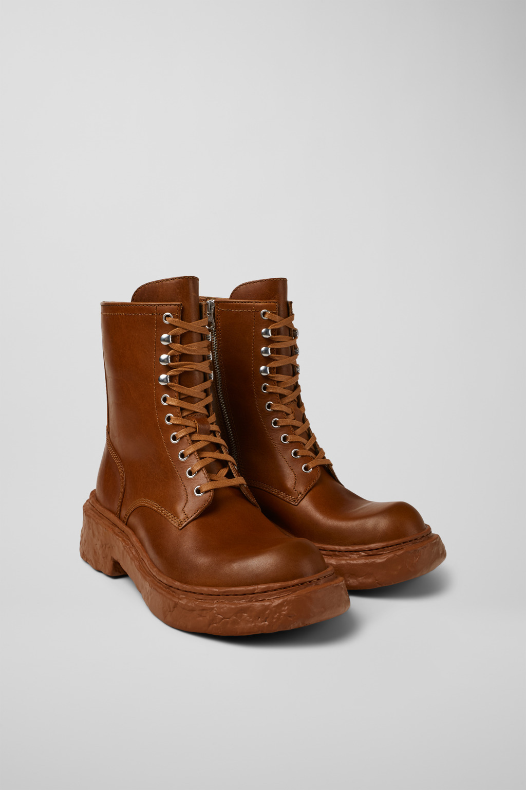 Brown Leather Medium Boots - 2