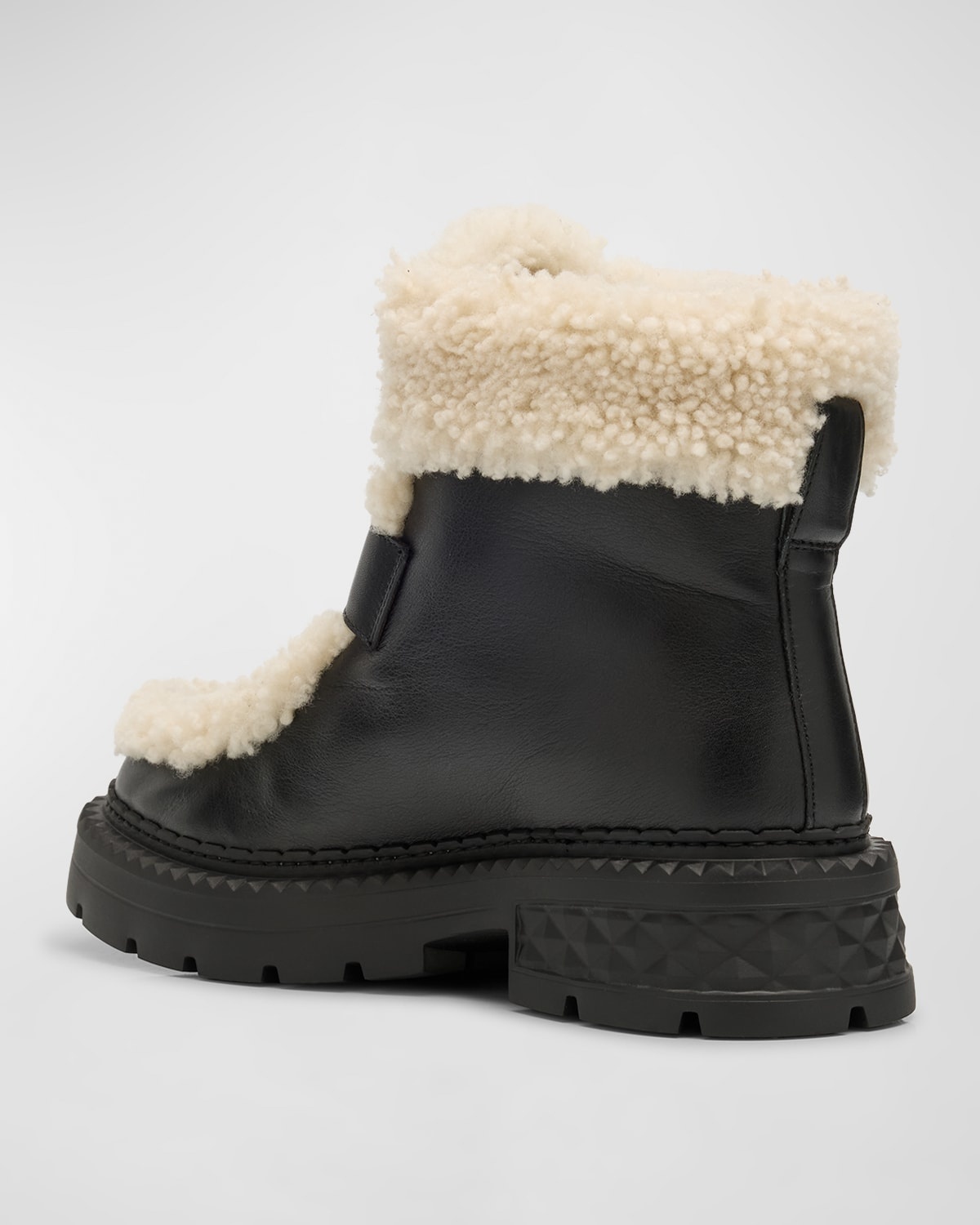 Shea Leather Shearling Ankle Boots - 4