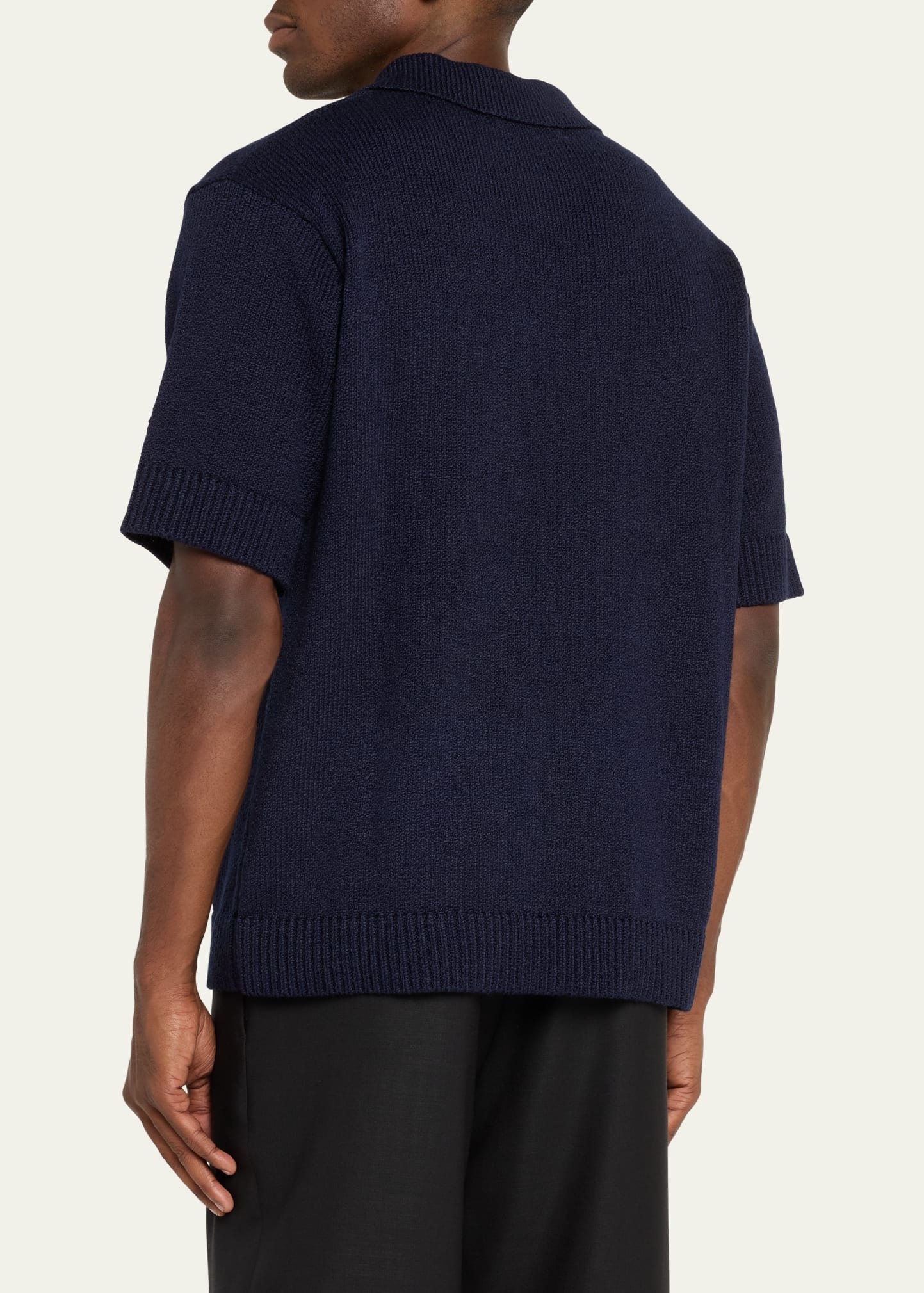 Men's Solid Knit Polo Shirt - 3
