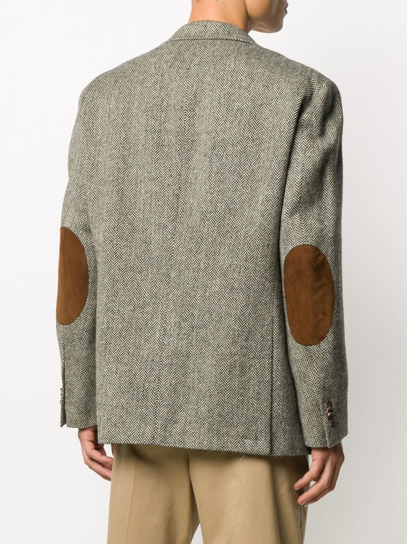 herringbone single-breasted blazer 4