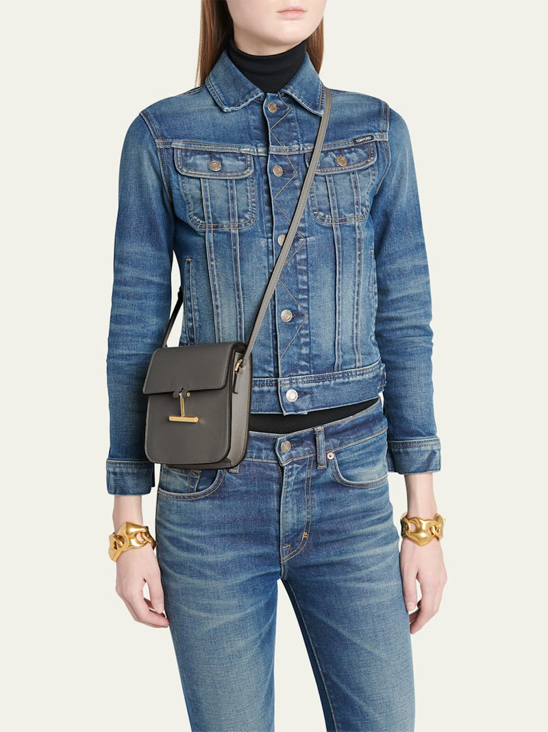 TOM FORD Tara Mini Crossbody Bag in Grain Leather outlook