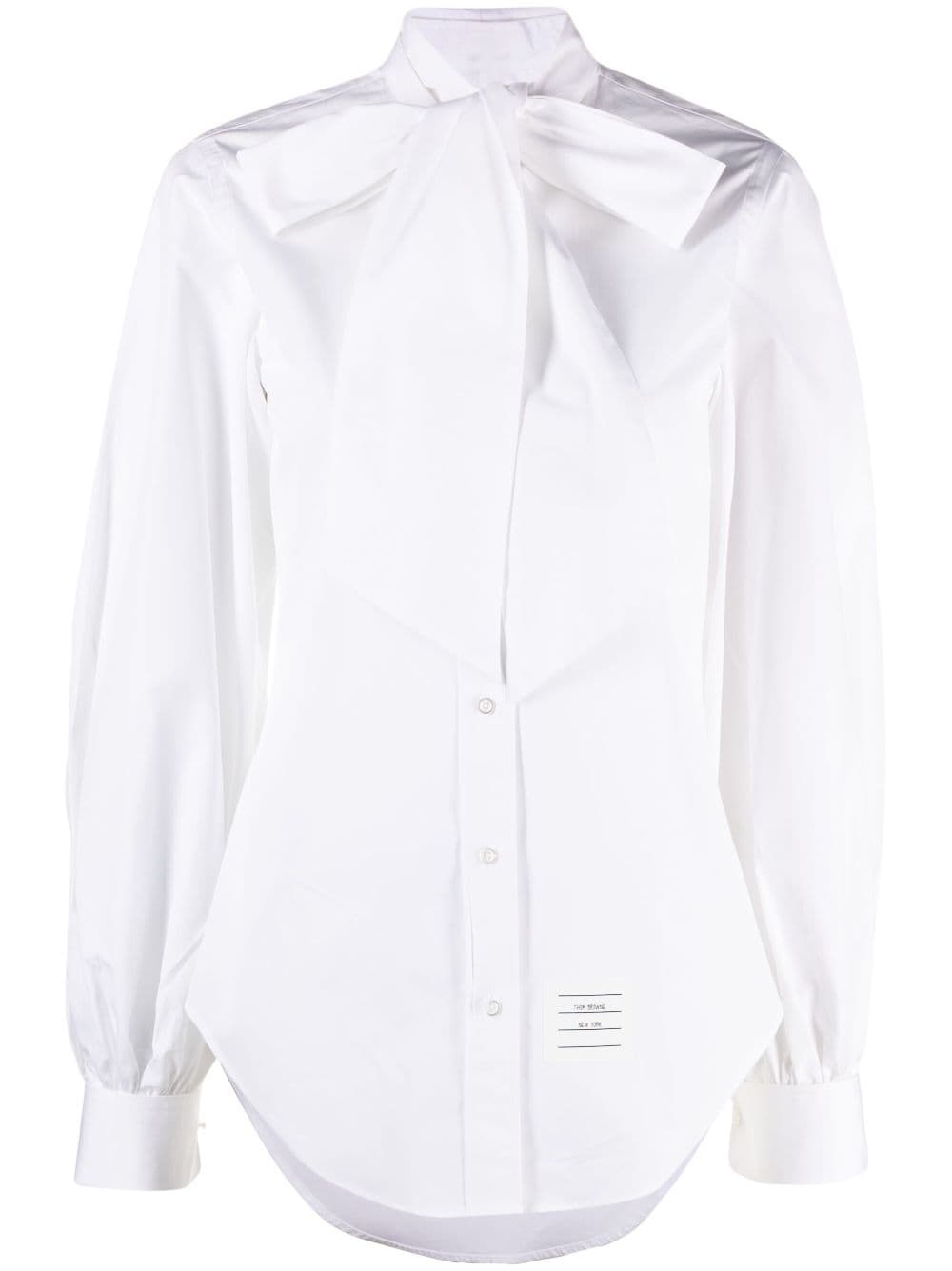 oversized-bow poplin cotton shirt - 1