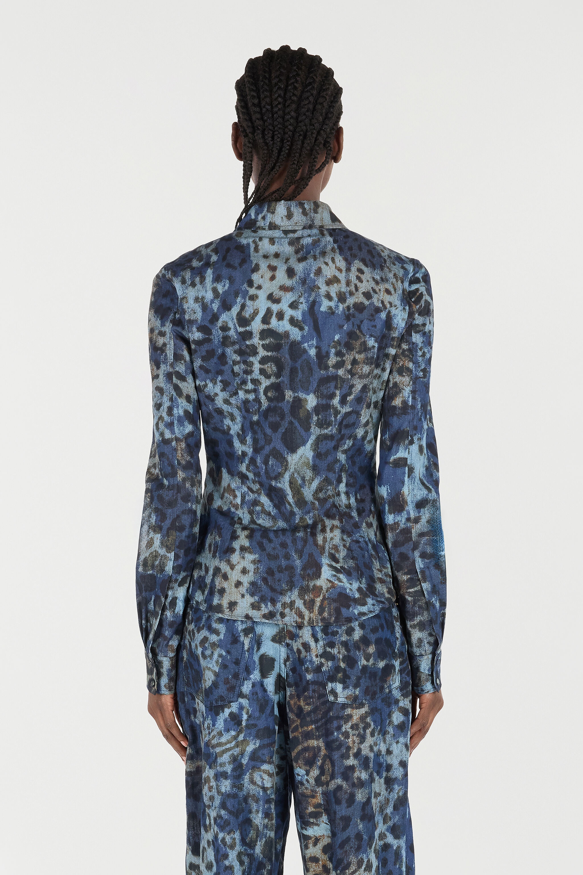 Cotton Shirt with Jaguar Skin Print - 4