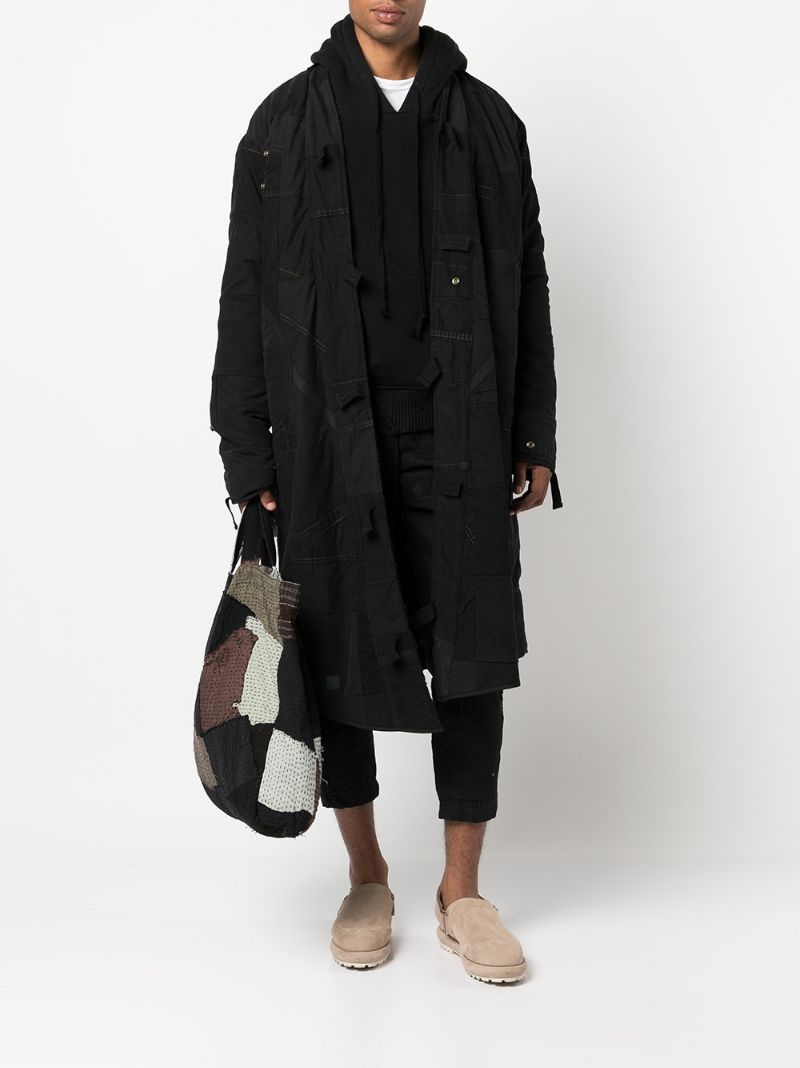 patchwork cotton hoodie - 2