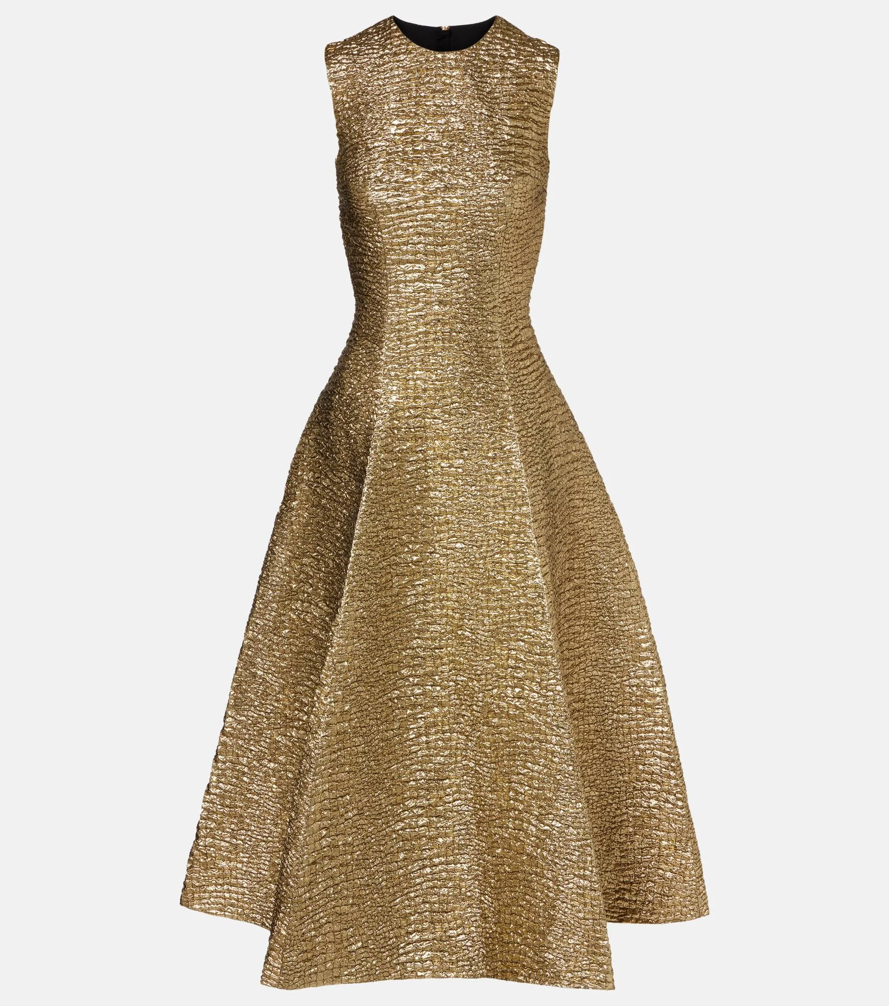 Mara metallic-effect seersucker midi dress - 1