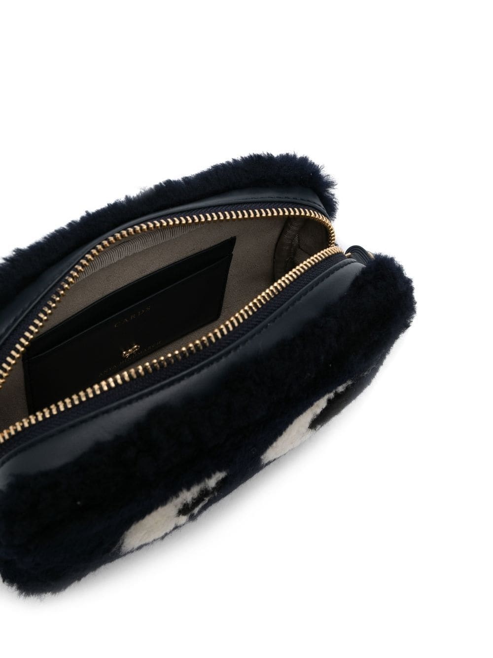 Anya Hindmarch Mini-Eyes faux-shearling crossbody bag | REVERSIBLE