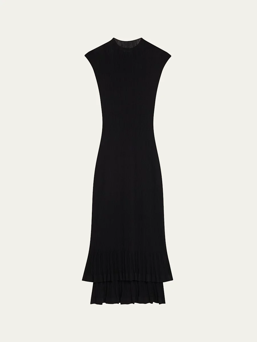 Kennedy Mock-Neck Plisse Dress - 1