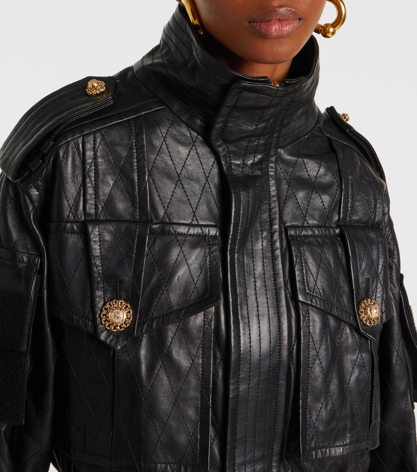 Leather parka jacket - 4