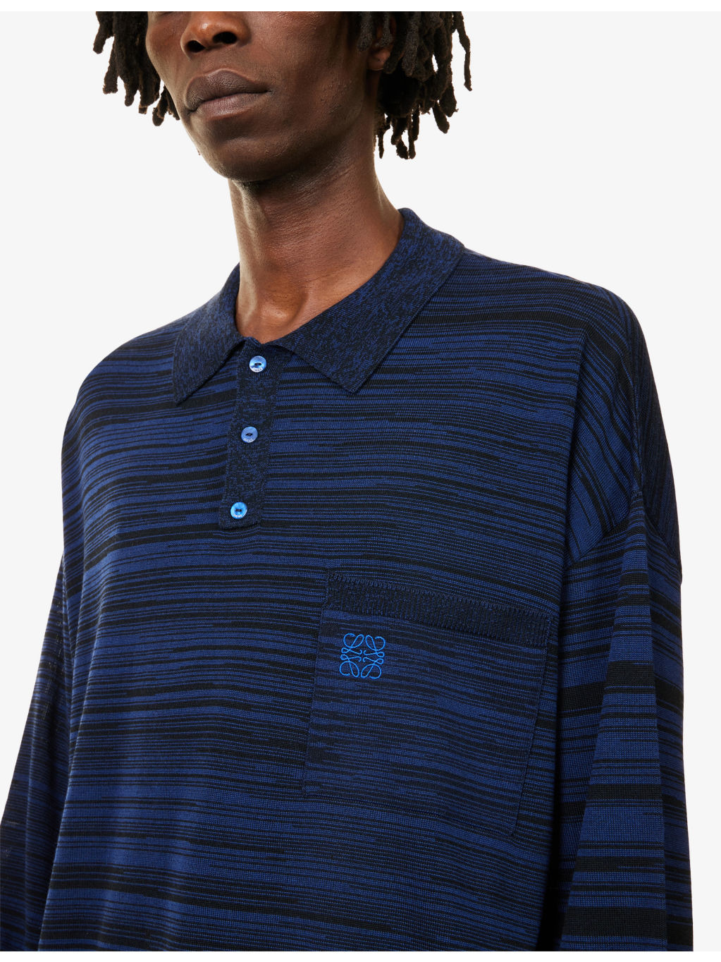 Striped Polo-Collar Wool Jumper - 5