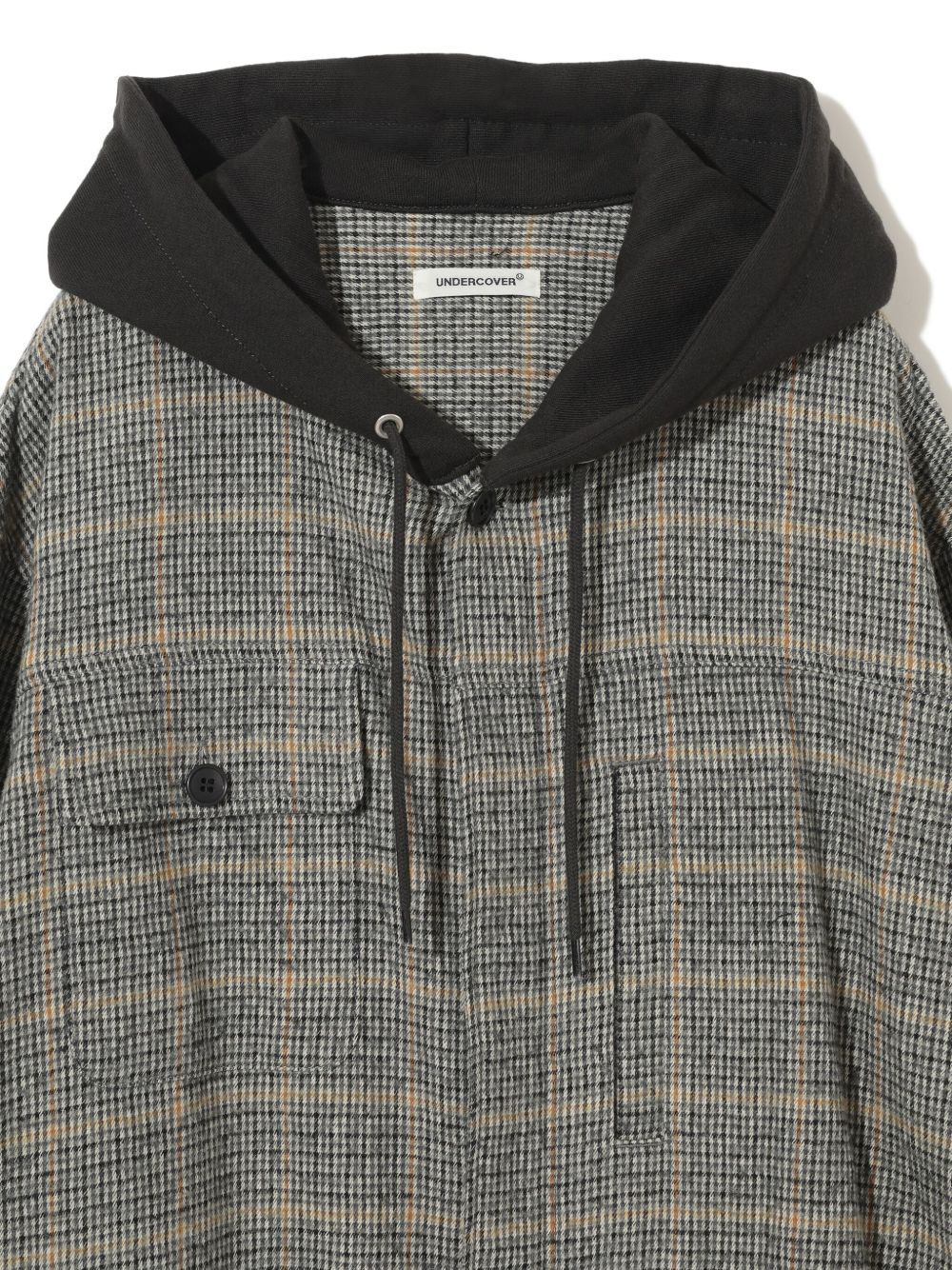 UP2E44071 hooded checked shirt - 4