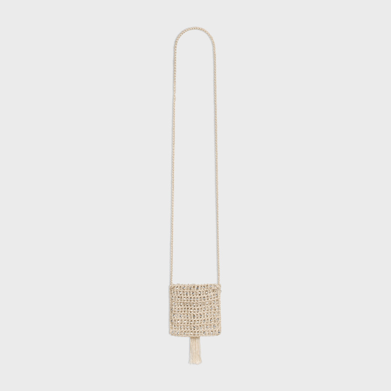 CELINE mini bag in crocheted silk and pearls outlook
