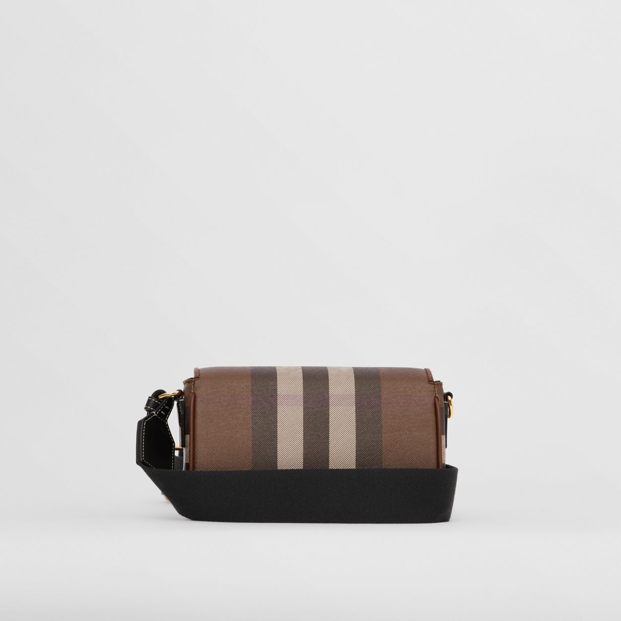 Check and Leather Crossbody Bag - 8