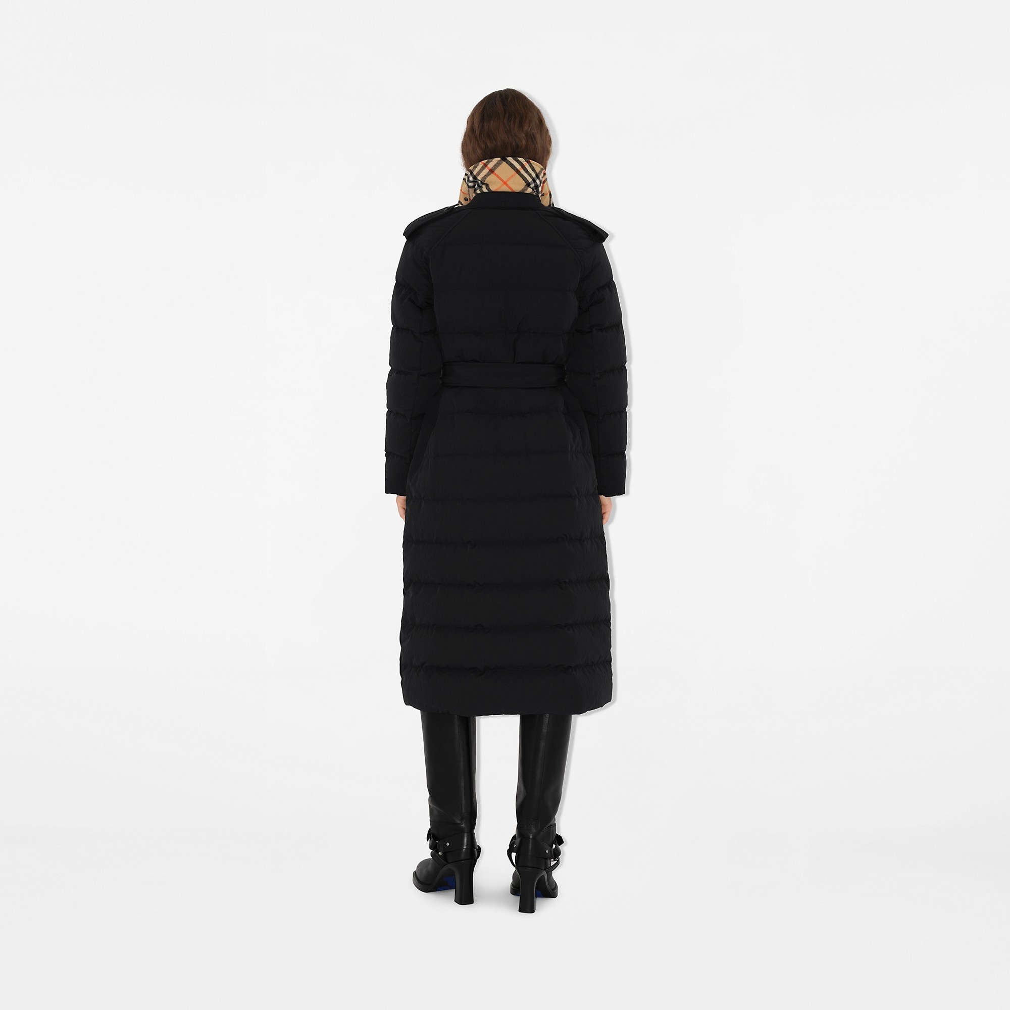 Long Nylon Puffer Coat - 4