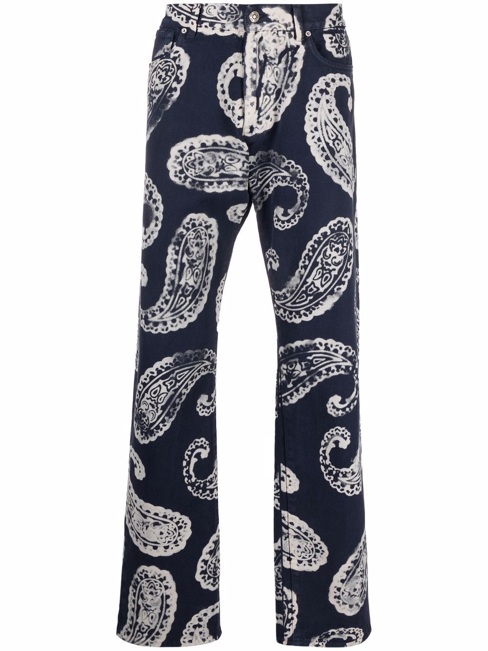 paisley-print straight-leg jeans - 1